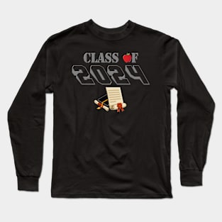 Class of 2024, Senior 2024, Graduation, Graduation Day, Funny Senior, Seniors 2024, Funny Graduate, School Life, Scholarship, Scholar Long Sleeve T-Shirt